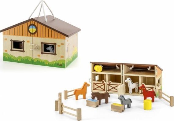  Viga Toys Drewniana Stadnina dla Koni w Walizce 1