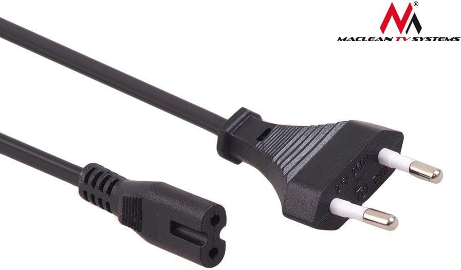 Kabel zasilający Maclean MCTV-810 2-pin 3m ósemka wtyk EU 1