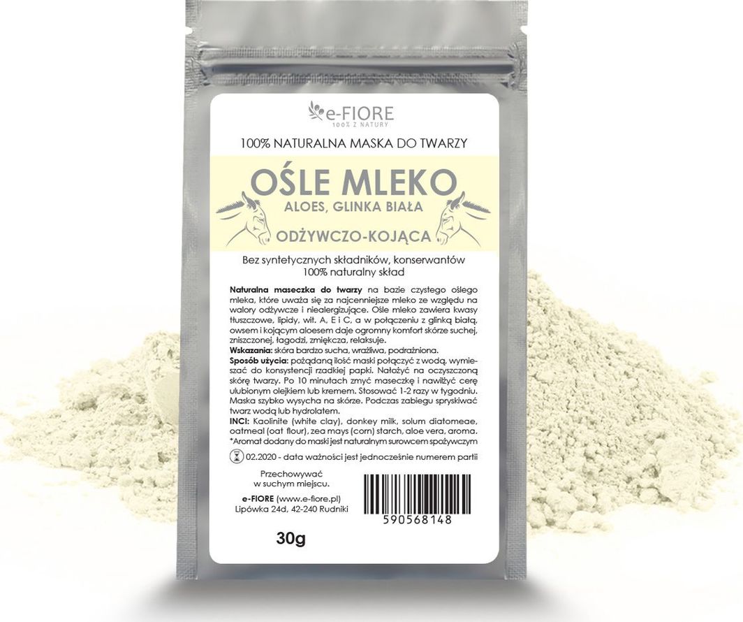 e-FIORE Maska Z Oślim Mlekiem Kojąco-Odżywcza E-Fiore 1