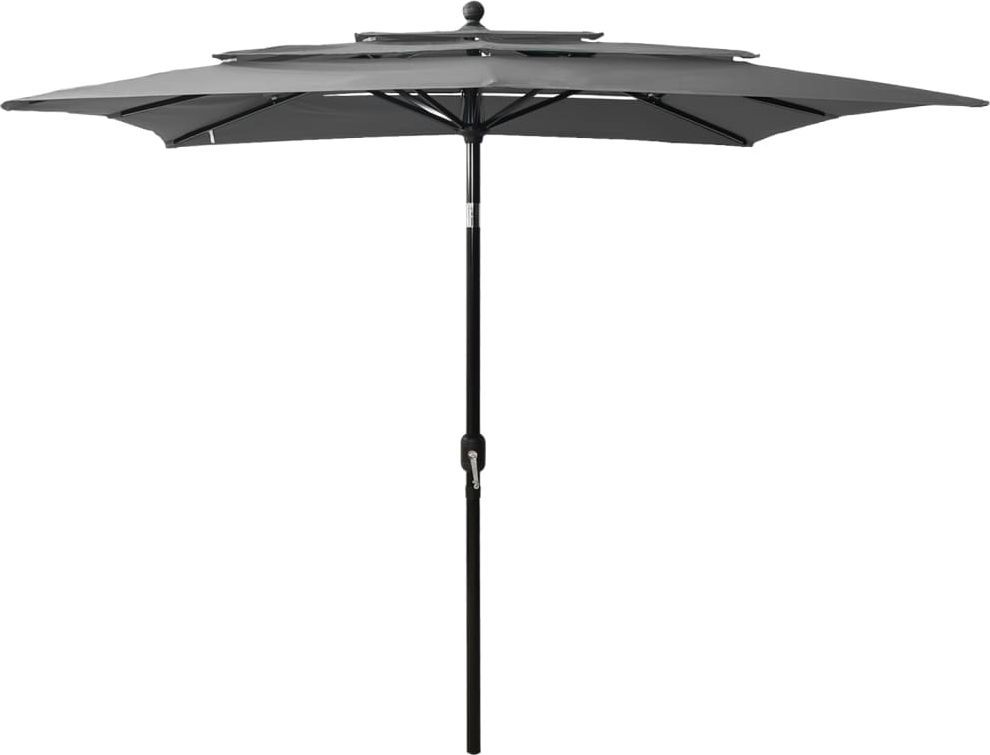 vidaXL 3-poziomowy parasol na aluminiowym słupku, antracyt, 2,5x2,5 m 1