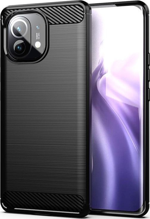 Hurtel Carbon Case elastyczne etui pokrowiec Xiaomi Mi 11 czarny 1