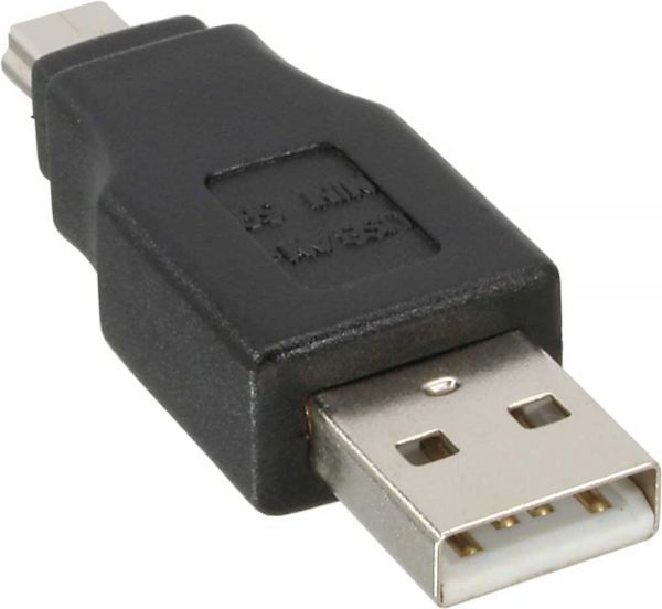 Adapter USB InLine miniUSB - USB Czarny  (33441C) 1