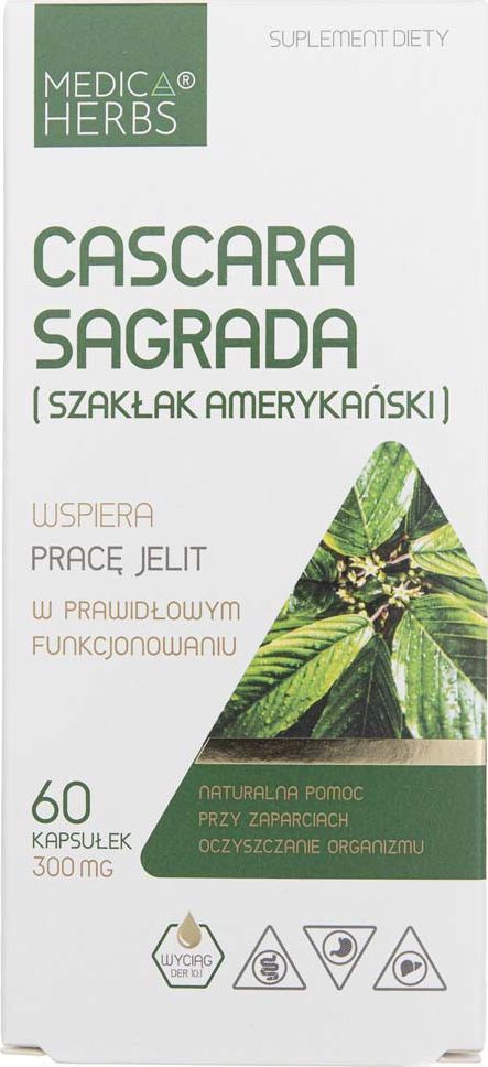 Medica Herbs Medica Herbs Cascara Sagrada (Szakłak Amerykański) 300 mg - 60 kapsułek 1