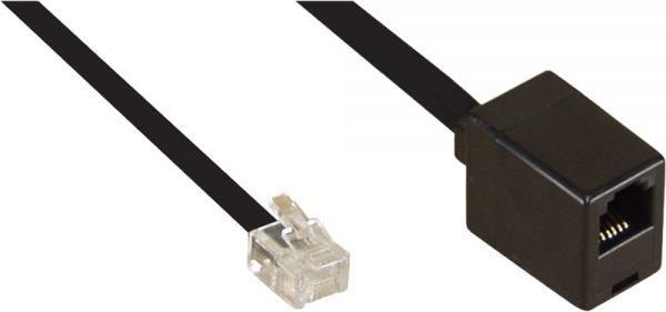  InLine Modularny kabel RJ12, 6P6C, męski-żeński, czarny, 2m (18832) 1