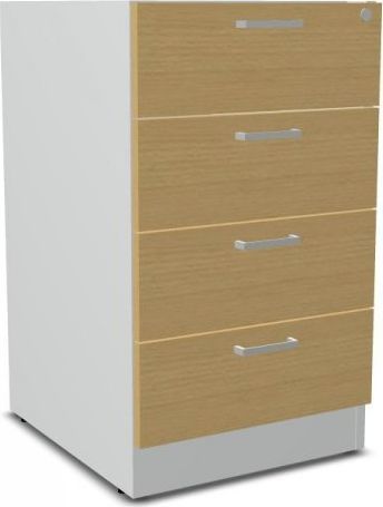 MDD Kontener pod biurko+zamek KH26 43x50xH73 popiel/buk 1