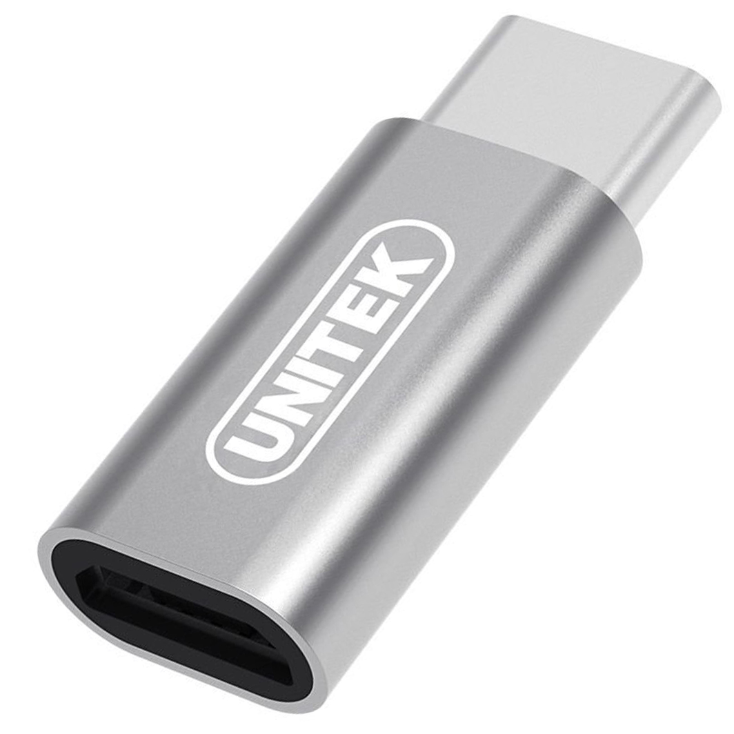 Adapter USB Unitek USB-C - microUSB Srebrny  (Y-A027AGY) 1