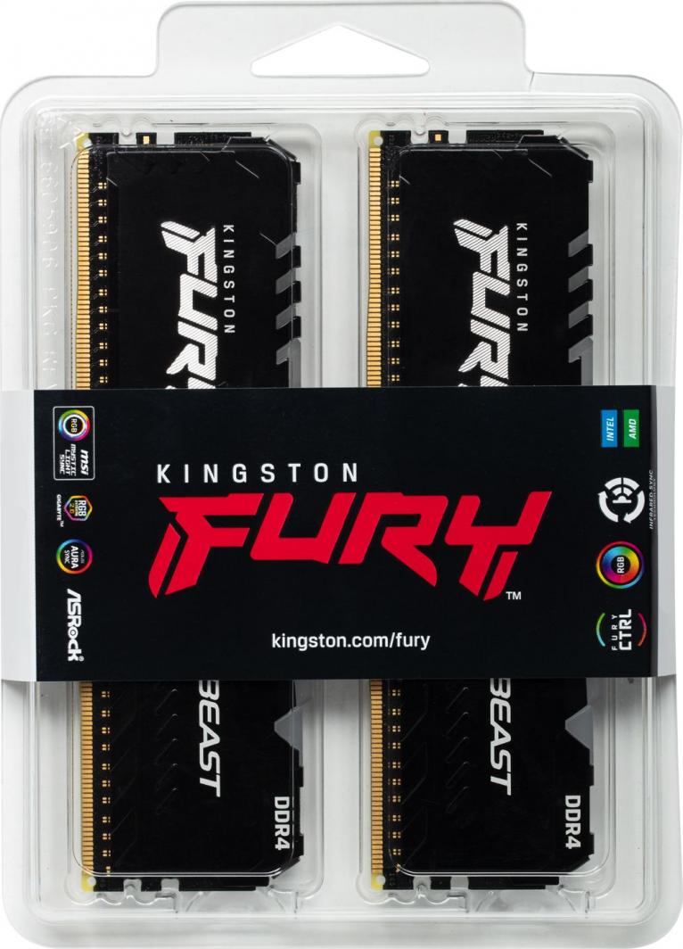 Kingston Fury Beast RGB, DDR4, 32 GB, 3733MHz, CL19
