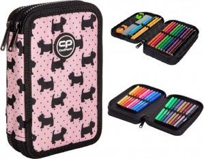 Piórnik Coolpack Piórnik z wyposażeniem Coolpack Jumper 2 psy buldogi puder 1