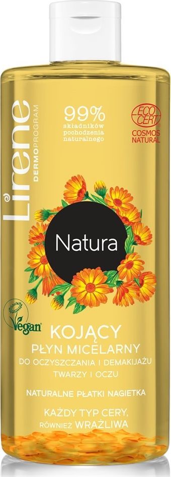 Lirene  Natura Kojący Płyn Micelarny Naturalne Płatki Nagietka Ecocert 1
