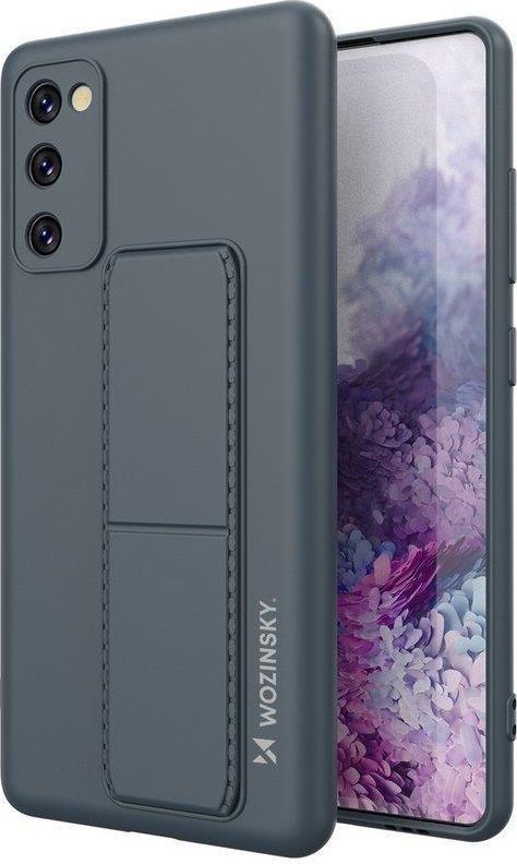 Wozinsky Wozinsky Kickstand Case elastyczne silikonowe etui z podstawką Samsung Galaxy S20 FE 5G granatowy 1