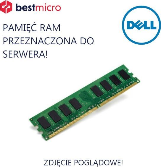 Dell DELL Pamięć RAM, DDR3 8GB 1333MHz, 1x8GB, PC3L-10600R, CL9, ECC - A6996808-OEM - Refabrykowany, do serwera 1
