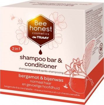BEE HONEST Szampon I Odżywka Do Włosów Normalnych I Wrażliwej Skóry Głowy 2w1 W Kostce Bergamotka I Wosk Pszczeli Eco 80 G 1