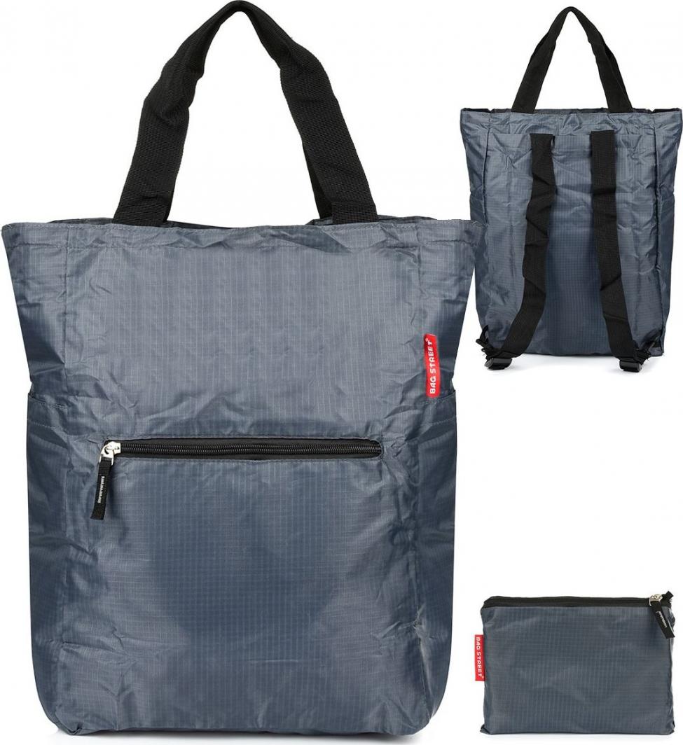 Bag Street Szary Plecak torba 2w1 wodoodporny lekki duży kompaktowy X48 1