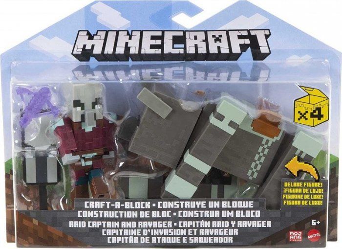Figurka Mattel Figurki Minecraft 2-pak Ravager i kapitan Raid 1