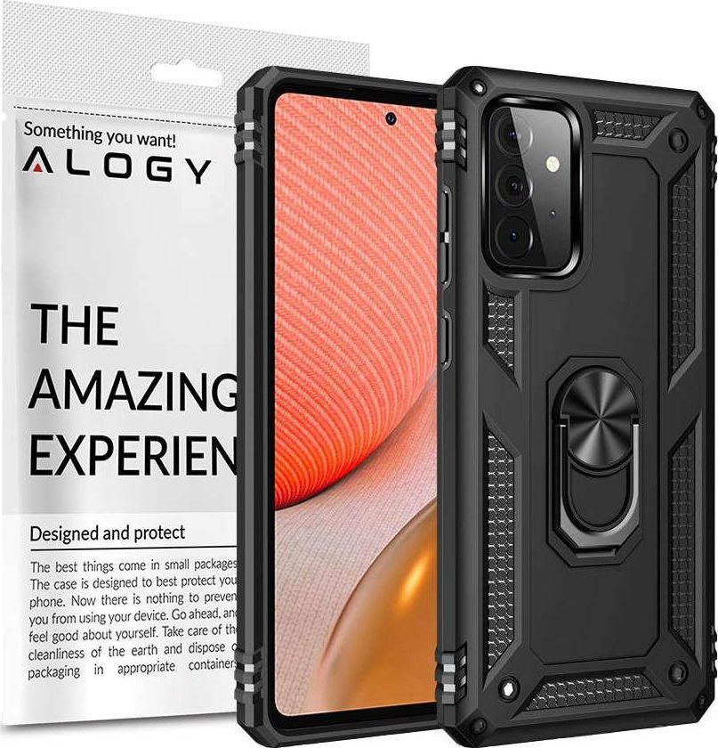 Alogy Etui pancerne obudowa Alogy Stand Armor Ring do Samsung Galaxy A52 Czarne 1