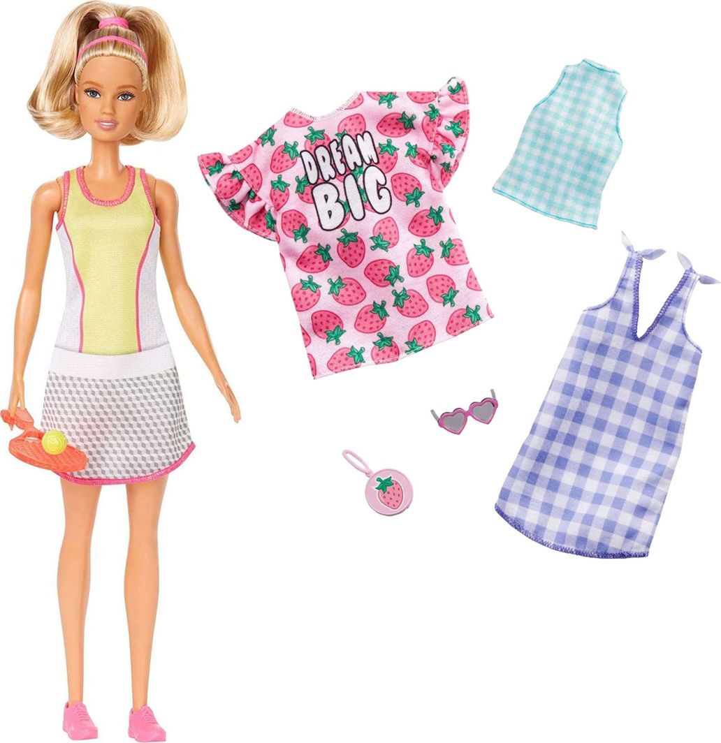 Lalka Barbie Mattel Kariera - Tenisistka + zestaw modnych ubranek Dream Big (GJL65/GHX61) 1