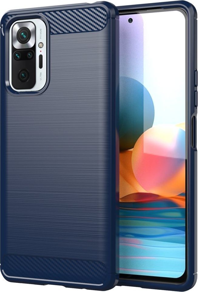 Hurtel Carbon Case elastyczne etui pokrowiec Xiaomi Redmi Note 10 Pro niebieski 1