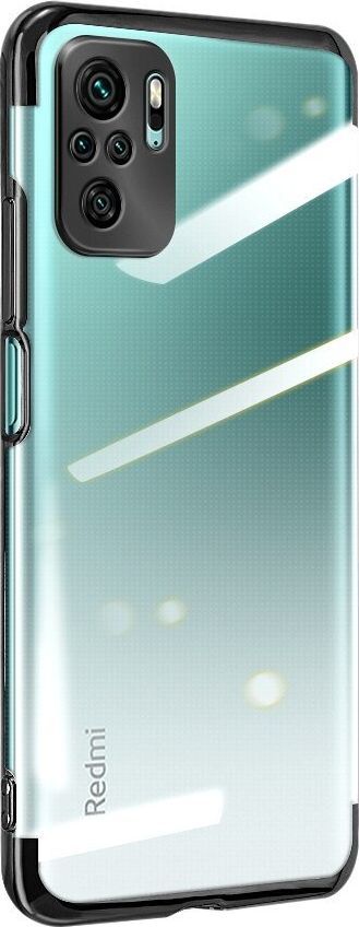 Hurtel Clear Color case żelowy pokrowiec etui z metaliczną ramką Xiaomi Redmi Note 10 / Redmi Note 10S czarny 1