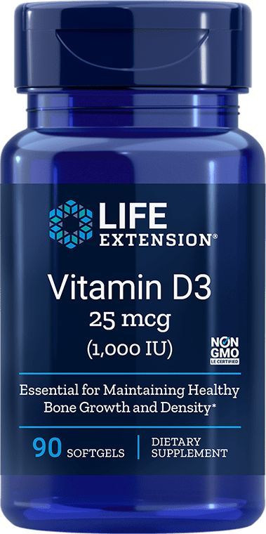 Life Extension Life Extension - Witamina D3, 1000 IU, 90 kapsułek miękkich 1