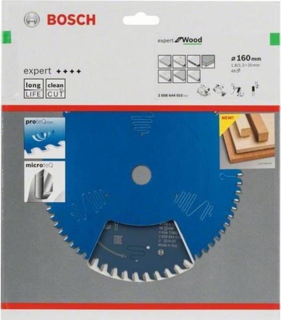 Bosch BOSCH PIŁA TARCZOWA WOOD EXPERT 160X20MM 48-ZĘBÓW B2608644015 BOSCH 1