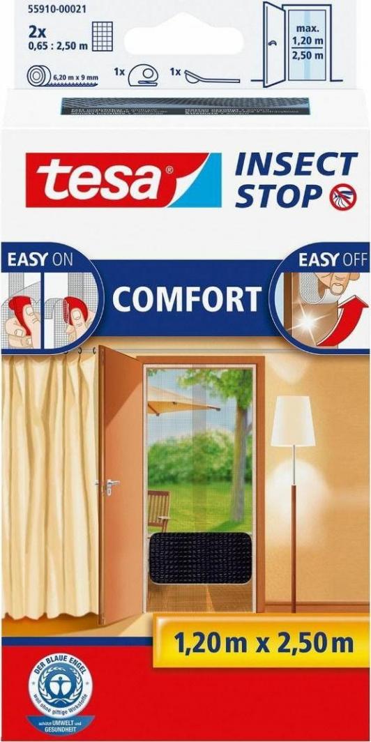 Tesa TESA MOSKITIERA DRZWI CZARNA 1,2M X 2,5M COMFORT TS55910-00021-00 TESA 1