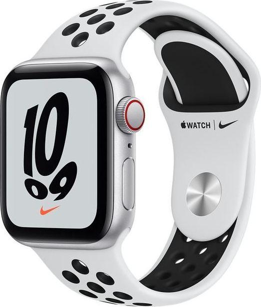 Smartwatch Apple Watch SE Nike GPS 44mm Silver Alu Platinium Sport + Cellular Biały  (MKT63WB/A) 1