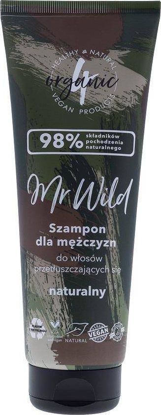 4organic 4organic Mr Wild szampon dla mężczyzn do włosów przetłuszczających się 250ml 1
