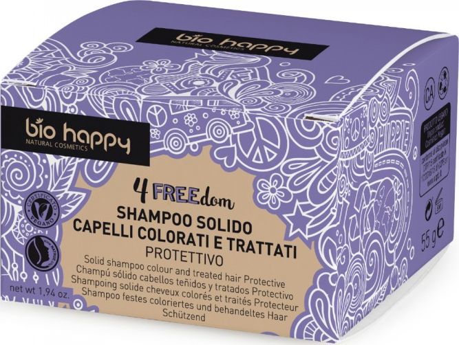 Bio Happy 4Freedom szampon w kostce do włosów farbowanych 55g 1
