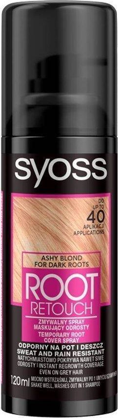 Syoss Syoss Root Retoucher zmywalny spray do maskowania odrostów Popielaty Blond 120ml 1
