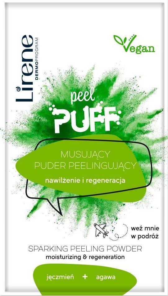 Lirene Lirene Peel Puff musujący puder peelingujący jęczmień + agawa 7g 1