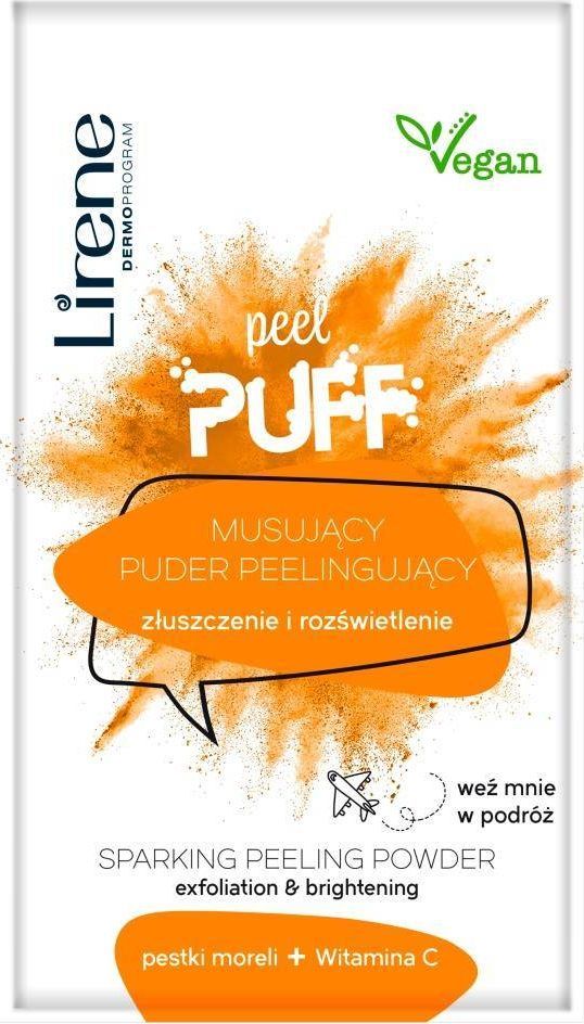 Lirene Lirene Peel Puff musujący puder peelingujący pestki moreli + witamina C 7g 1