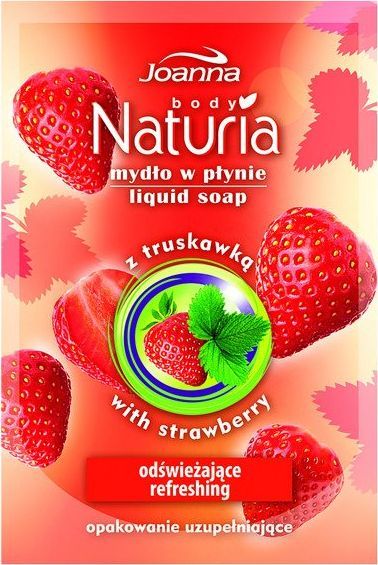 Joanna Naturia Body mydło w płynie Truskawka, opakowanie uzupełniające 300ml 1