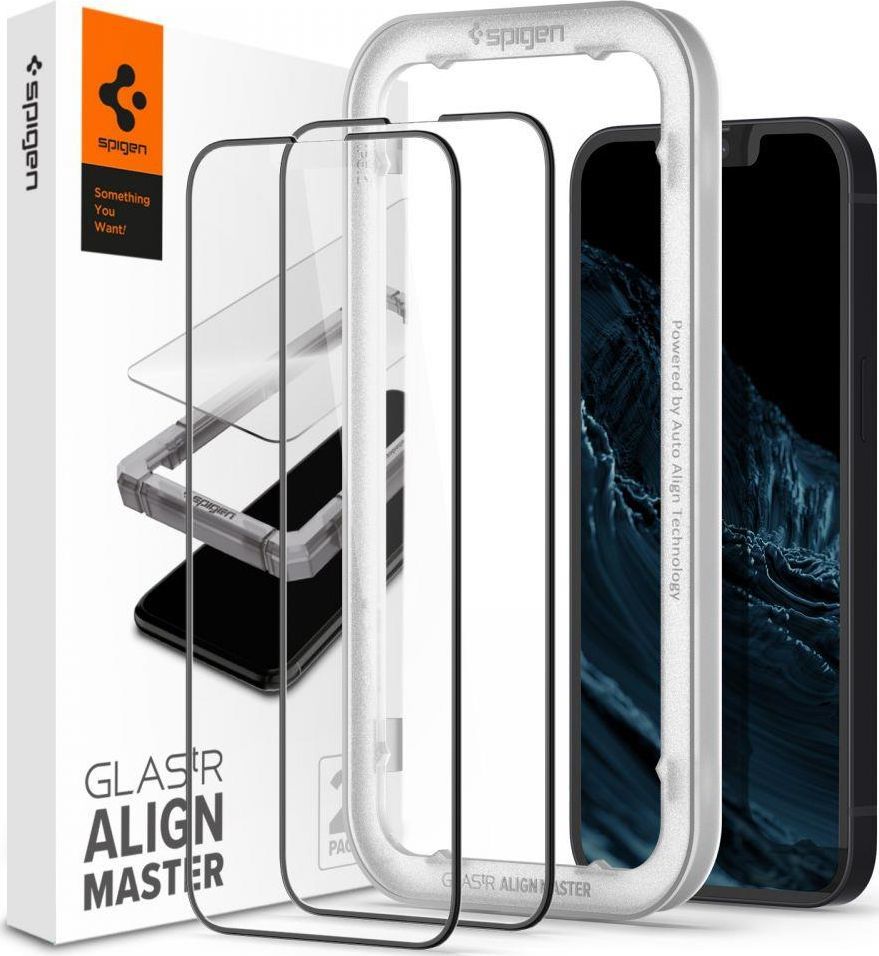 Spigen Szkło hartowane Spigen GLAS.tR Slim AlignMaster Apple iPhone 13 mini Black [2 PACK] 1