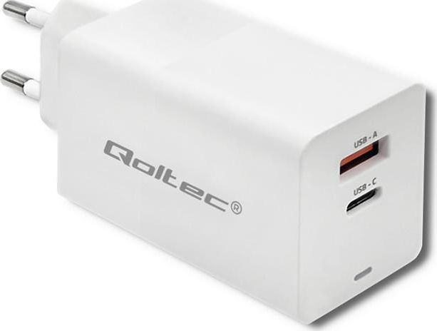 Ładowarka Qoltec GaN Fast 1x USB-A 1x USB-C 3.25 A (51776) 1