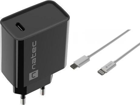Ładowarka Natec Ribera 1x USB-C 3 A (NUC-2060) + Kabel USB-C - Lightning 1 m Biały 1