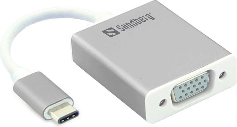 Adapter USB Sandberg USB-C - VGA Srebrny  (136-13) 1