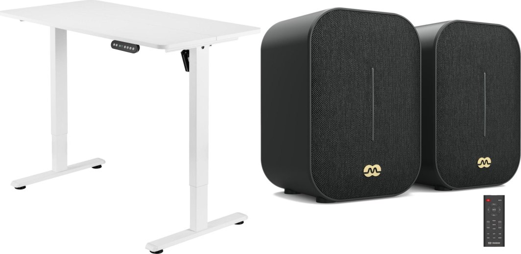 Biurko Mozos Biurko Mozos ED PRO WH Białe 120 cmx60 cm + Głośniki komputerowe Agera 1