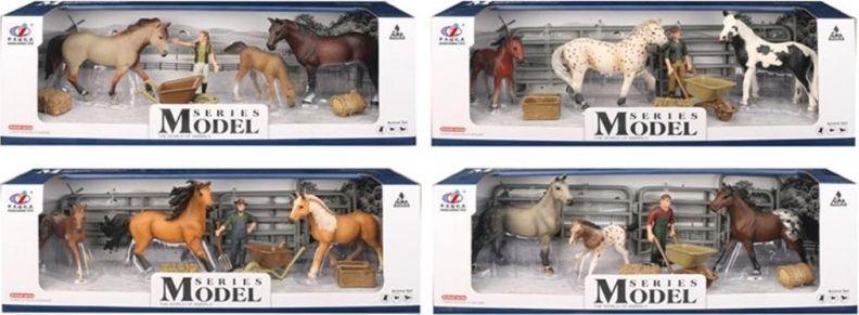 Figurka Artyk Zestaw farma - 3 konie i rolnik (61094) 1