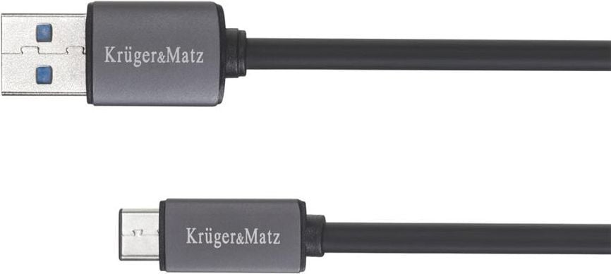 Kabel USB Kruger&Matz Wtyczka prosta USB-A - 1 m Czarny (KM0348) 1