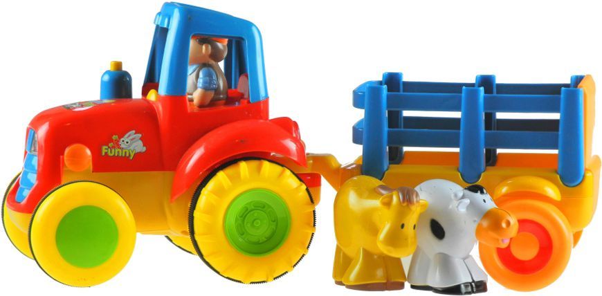  LEANToys Duży traktor farmera + przyczepa dla malucha 1