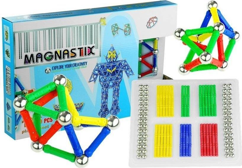 Lean Sport Zestaw Klocków Magnetycznych 136 Element Magnastix 1