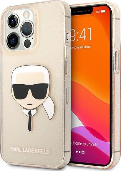 Karl Lagerfeld Karl Lagerfeld KLHCP13LKHTUGLGO iPhone 13 Pro / 13 6,1" złoty/gold hardcase Glitter Karl`s Head 1