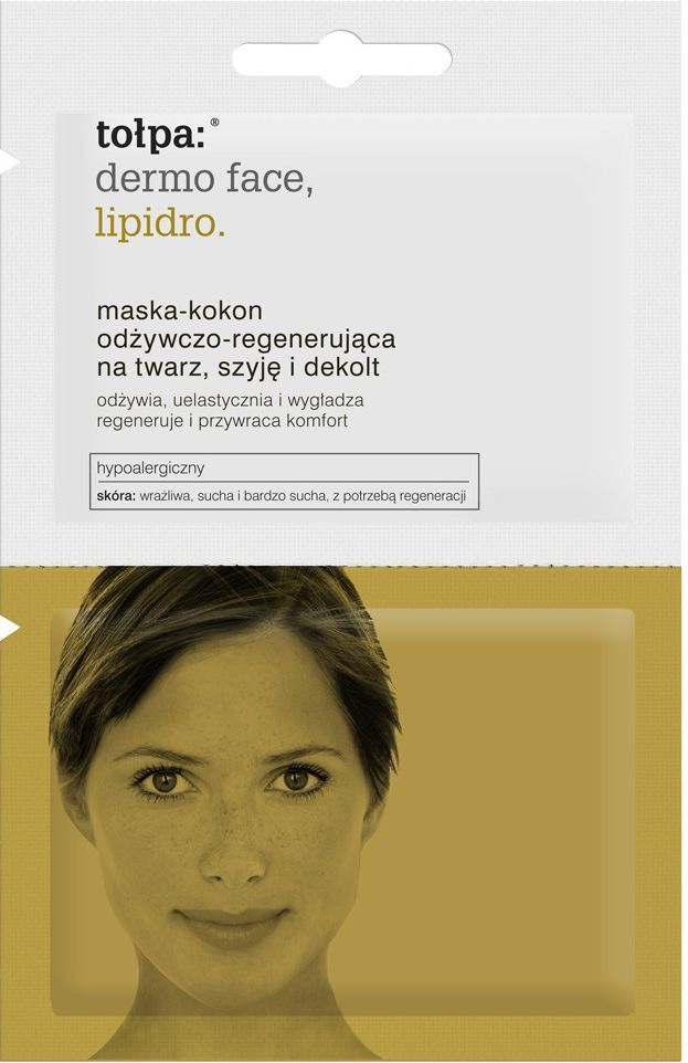 Tołpa lipidro, maska-kokon odżywczo-odbudowująca na twarz, szyję i dekolt (saszetka) 2x6 ml 1