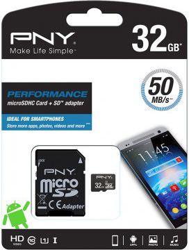 Karta PNY Performance MicroSDHC 32 GB Class 10 UHS-I  (SDU32GPER50-EF) 1