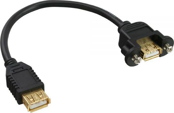 Kabel USB InLine USB-A - USB-A 0.2 m Czarny (33441E) 1