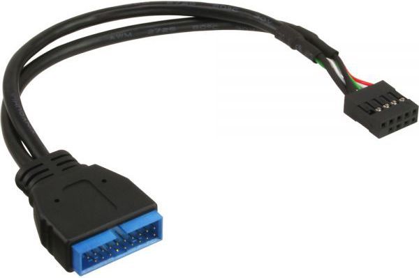  InLine USB 19 pin - USB 9 pin, 0.15m, Czarny (33449I) 1