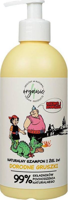 4organic 4organic Kajko i Kokosz naturalny szampon i żel do mycia dla dzieci 2w1 Dorodne Gruszki 350ml 1