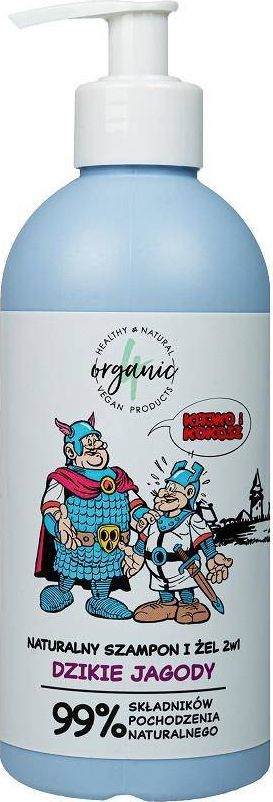 4organic 4organic Kajko i Kokosz naturalny szampon i żel do mycia dla dzieci 2w1 Dzikie Jagody 350ml 1