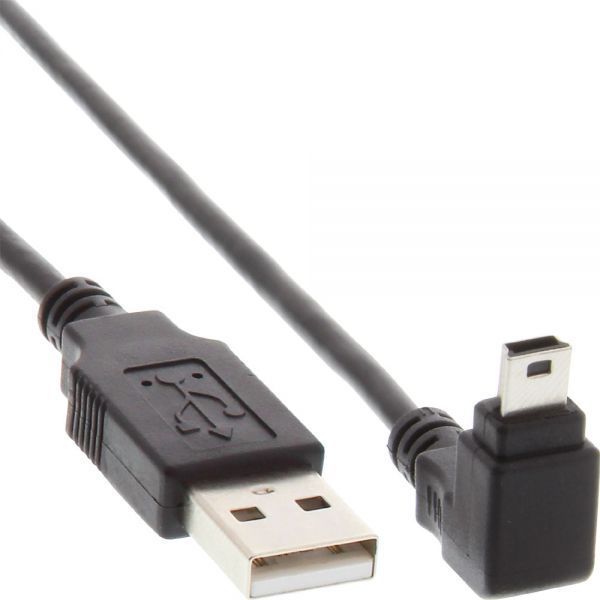 Kabel USB InLine Wtyczka kątowa USB-A - 1 m Czarny (34210) 1