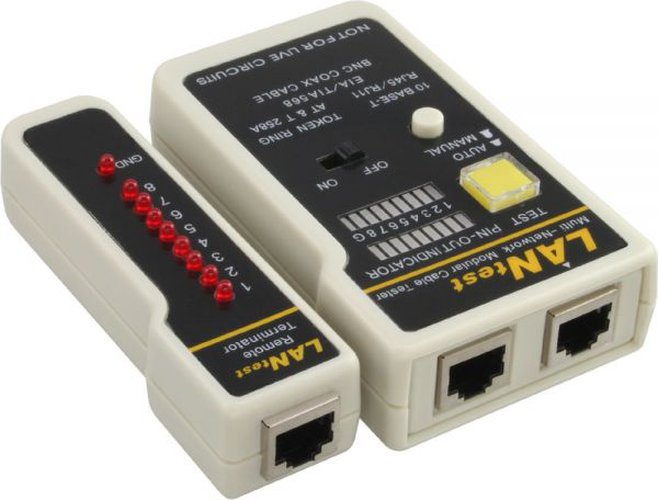  InLine Tester kabli sieciowych BNC / RJ11 / RJ45 (79998) 1